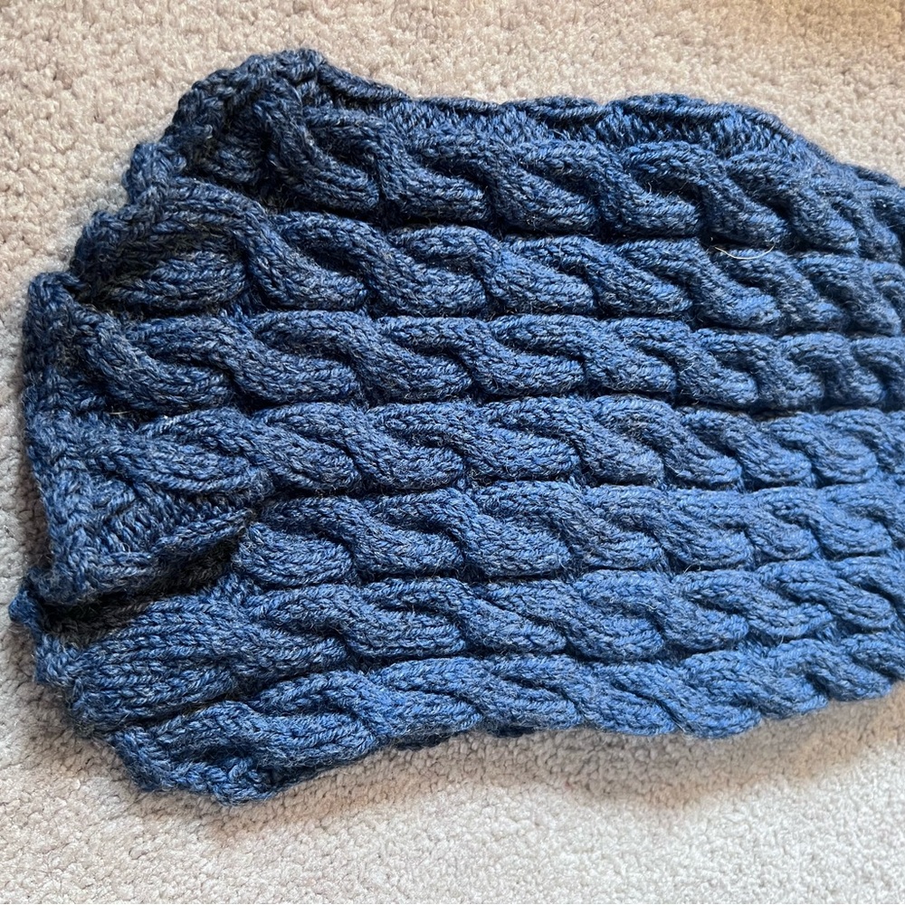 Cozy Blue Cable Knit Scarf